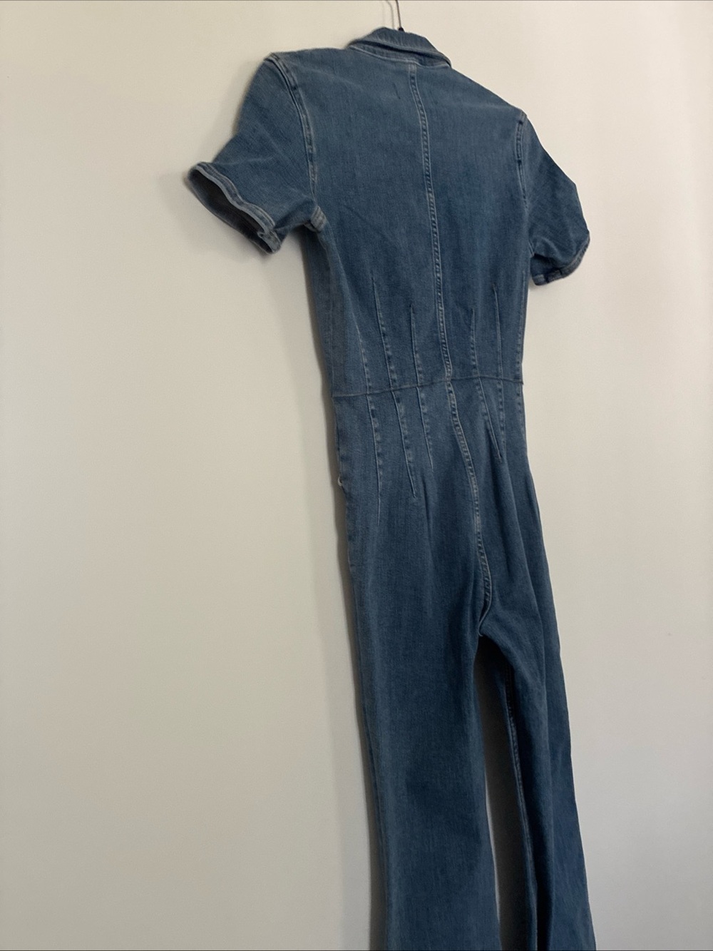 Free People We The Free Jayde Flare Leg Jumpsuit - Blue Denim small - Picture 5 of 7